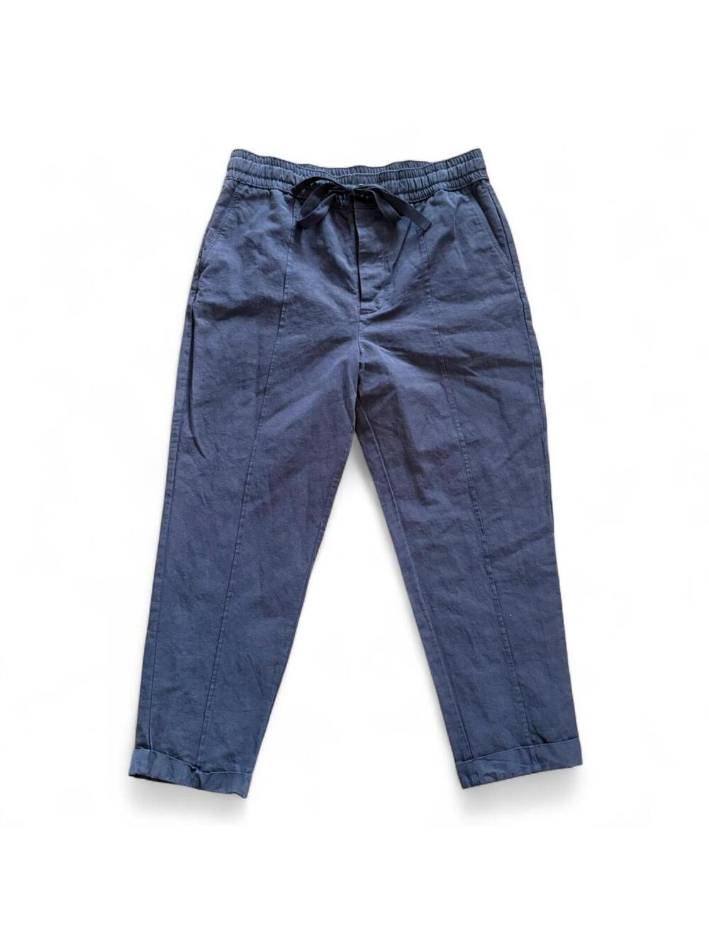 Alex Mill Twill Drawstring Chino Cotton/Linen Pants Navy Blue size 12